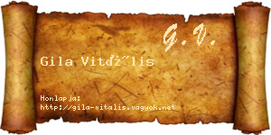 Gila Vitális névjegykártya